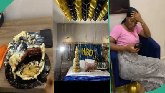 Lady sad as boyfriend fails to show up for birthday celebration she planned for him, video emerges