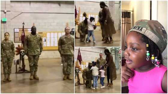 Man gets promotion in US Army, his little daughter decorates him