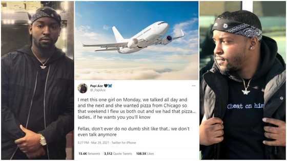 Man 'cries' after lady he flew out to Chicago to eat Pizza dumps him, revelation causes frenzy