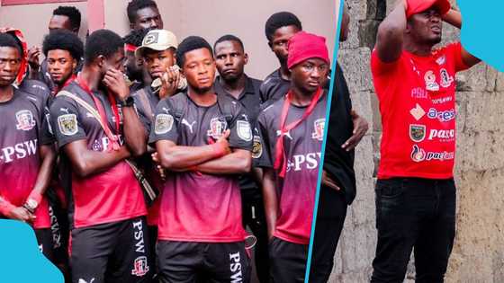 Emotional scenes as PAC Academy players and officials visit the family of late Stephen Appiah (Photos)