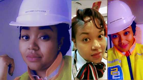 Lady who was once a bank manager quits to become a construction worker