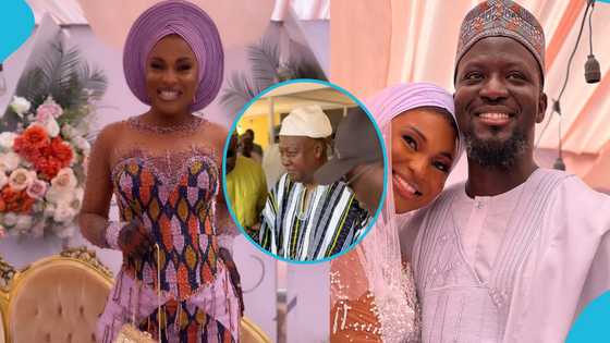 John Mahama attends Ibrahim Mahama's luxurious wedding as gorgeous bride turns heads in 9 corseted dresses