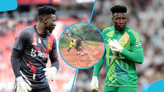 André Onana shows striker skills in street football in Cameroon