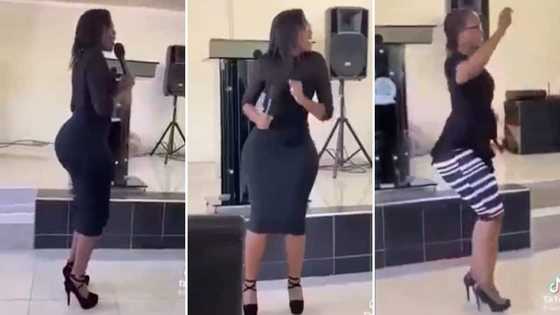 Video of curvaceous lady singing & dancing at church gets many distracted