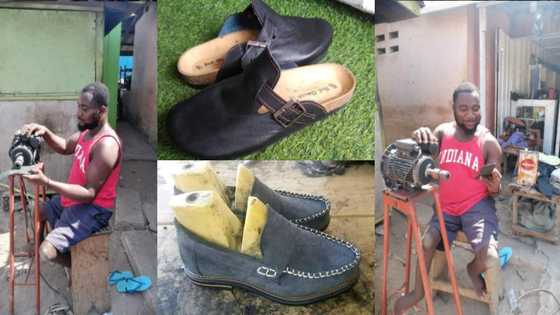 Emmanuel Kofi Attiso: Physically challenged man proves disability isn't inability with his mind-blowing shoe-making skills