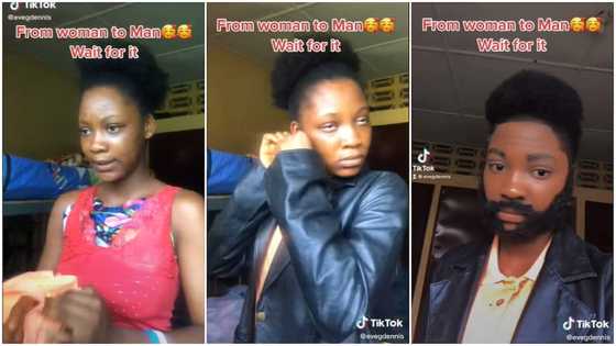 Young lady uses makeup to transform her face completely to man's own, video causes stir