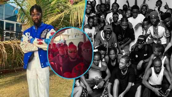 Pepsin: King Promise and more spotted at late DWP member's funeral, videos drop