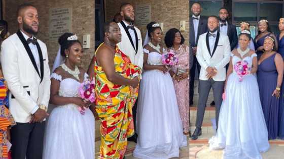 Beautiful white wedding photos drop as Okay FM presenter marries husband Nana Yaw