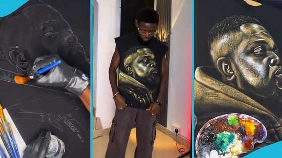 Ghanaian man transforms T-shirt into masterpiece for Sarkodie’s Rapperholic