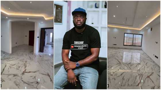 Kwadwo Sheldon flaunts his newly built house with beautiful interior on social media