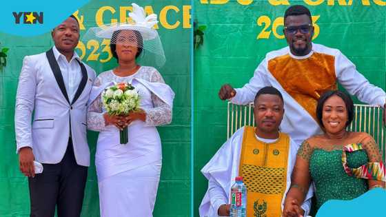 Boy Nana Tea connected to his landlady's SHS daughter in 2014 gets married to her: "Adu & Grace 2023"