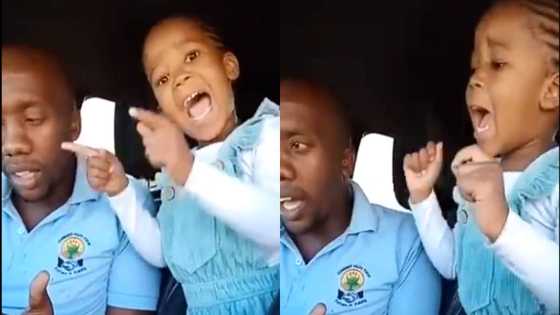 Little girl steals hearts as she sings gospel song alongside her dad