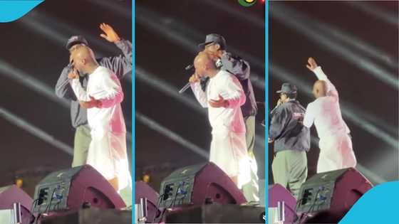 Joey B playfully slaps King Promise's bald head on stage, stirs reactions
