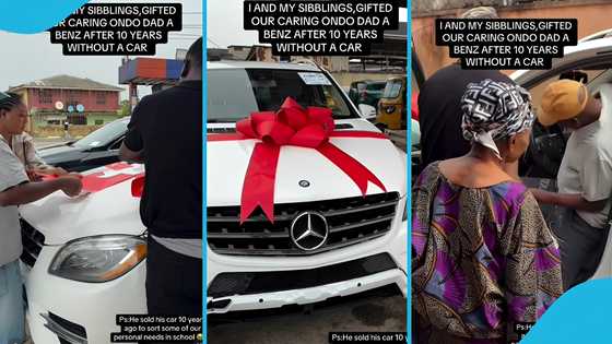 Siblings gift their father a new Benz a decade after he sold his to educate them in school, video