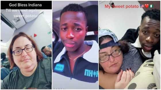 He was emotional: Video shows moment lady left African man she met online for the US, stirs reactions