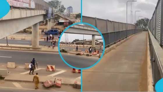 Man laments as pedestrians ignore footbridge and risk lives on busy highway: "Nobody is using it"