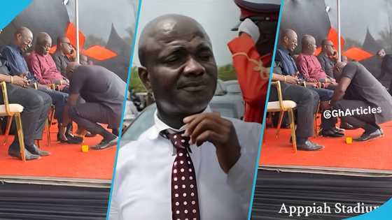 Appiah Stadium takes out shoe-shine foam to polish Asiedu Nketia's shoes at a funeral, video sparks laughter