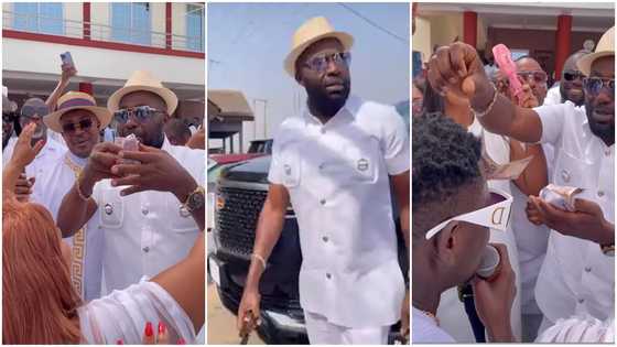 Osei Kwame Despite Sprays GH₵20 Notes On Brother Sammy During East Legon Executive Fitness Club Thanksgiving