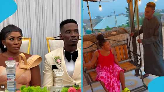 Romantic Mmebusem spends quality with wife, swings her gently on a swinging chair
