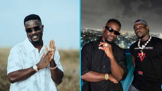 Popular Nigerian socialite VeryDarkMan meets Ghanaian rap icon Sarkodie in Accra
