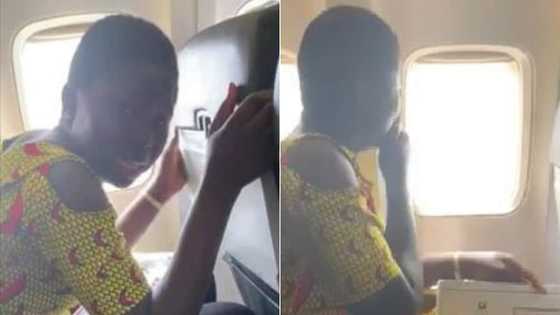 Lady who boards plane for the first time cries intensely while looking out the window (video)