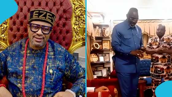 George Weah visits Igbo king in Ghana to show solidarity amid recent brouhaha, video goes viral