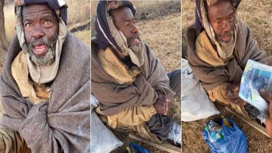 “Wow”: Kind man changes life of a poor man who had no food, gives him over GHc1k; video pops up