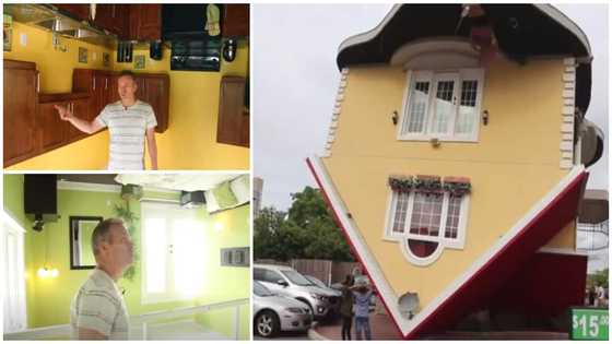 Man builds fine house upside down, the toilet and bedroom are upturned, shares its beautiful interior in video