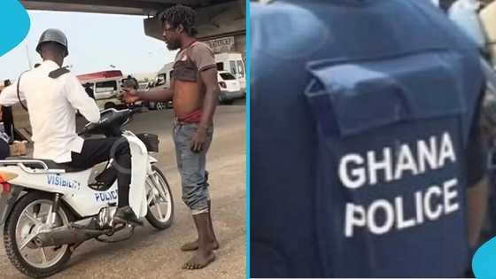 A Ghanaian policeman receives applause, gives money to mentally ill man at Kasoa