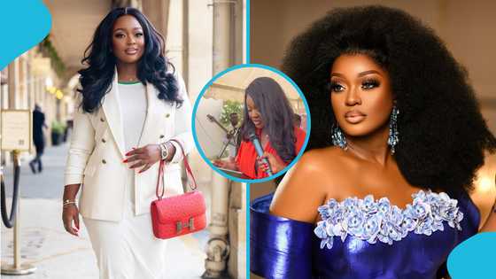 Jackie Appiah speaks on fire accident at her birthday party, gets emotional in front of neighbours