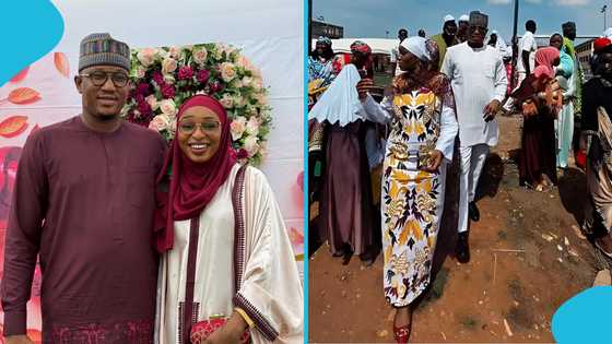 Baba Sadiq and his second wife step out in style for Eid prayers