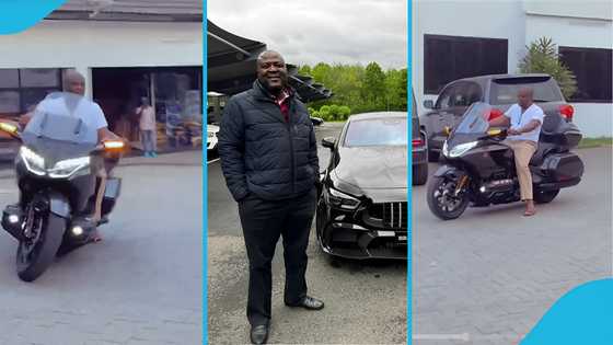 Ibrahim Mahama rides expensive motorbike that cost over GH¢400k in video