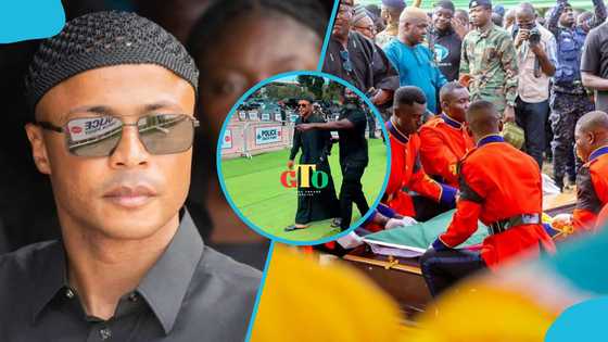 Andre Ayew manhandled by Otumfuo’s 'bodyguard' at Dr Murtala Muhammed, Alhaji Muniru’s burial