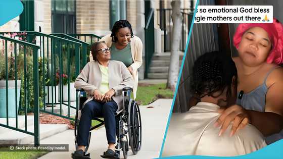 Physically challenged mom blesses selfless daughter, "You refused to go to boarding", touching video trends