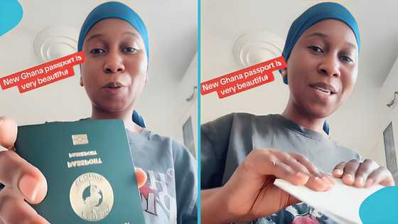 Lady in UK celebrates as she gets new Ghana passport, praises Mahama in trending video