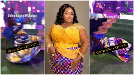 Selina Boateng displays fire dance moves, falls on stage at Celestial Praiz, video goes viral
