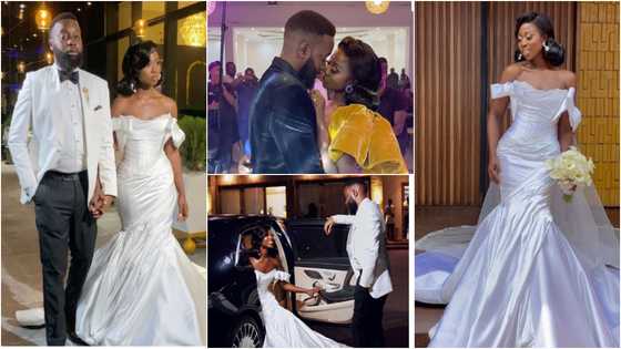 6 videos from fairytale white wedding of Ghanaian actress Sika Osei and lover