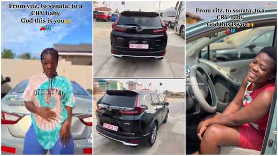 Asantewaa: Ghanaian TikTok star acquires brand new Honda CR-V, flaunts features in video as many congratulate her