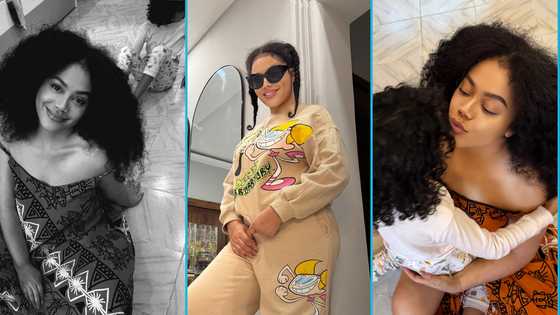Nadia Buari plays with her kids on a tiled floor, lovely photos melt hearts: "A true mother"