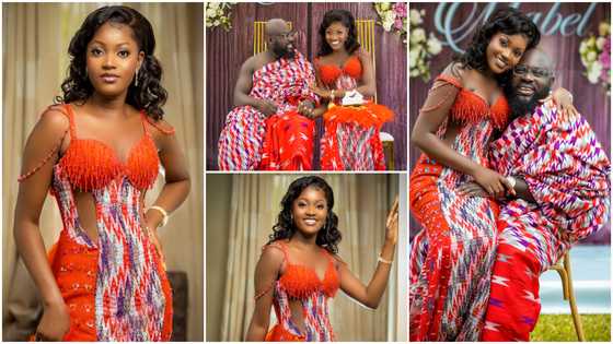 So adorable - GH couple sets pulses racing as they marry in beautiful Kente; many react to their photos
