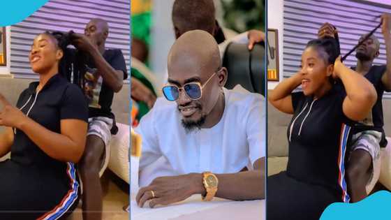 Lil Win makes his wife happy as he plates her hair in adorable video