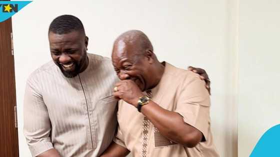 John Dumelo joins President Mahama and family at church: "I pray for hope and love"