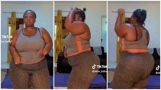 Captivating video of plus-size Ghanaian lady wiggling her waist and behind in viral TikTok challenge warms hearts