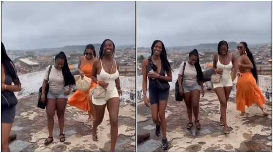 Pretty African-American ladies shake their derriere at Cape Coast Castle, netizens react