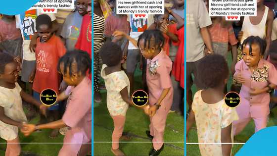 Don Little dances with little girl and dashes her money at a party in a video