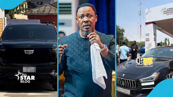 Ghanaians in awe as Prophet Nigel Gaisie steals show with his expensive cars in public