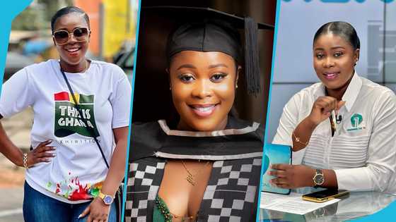 Citi FM's Frema Adunyame rocks a kente gown as valedictorian of the University of Ghana’s Master’s graduation