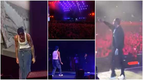 Massive crowd goes wild as Wizkid and Justin Bieber perform Essence together at Jay Z 's concert in America