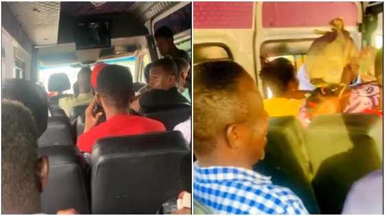 Ghanaian TikToker shares prank video denying pregnancy in trotro, netizens react