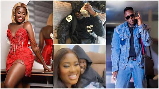 Fella Makafui screams as Medikal gifts her bundles of cash on valentine's day; video drops